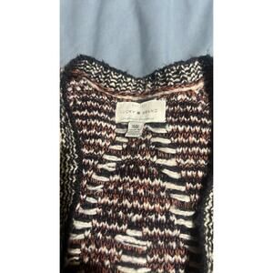 Lucky Brand Aztec Fringe Cardigan Sweater Women M Boho